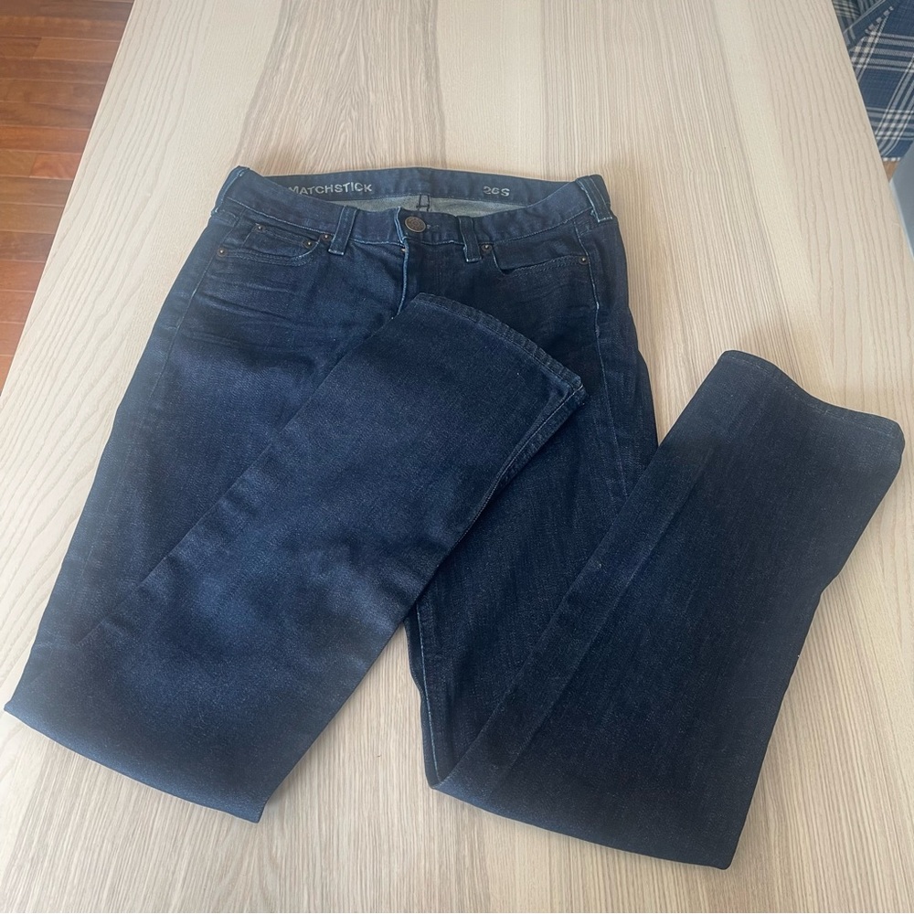 J. Crew Matchstick Straight Leg Jeans Women's Size 26 Dark Wash Blue Western